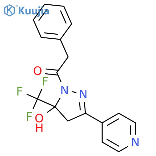 1-(phenylacetyl)-3-pyridin-4-yl-5-(trifluoromethyl)-4,5-dihydro-1H-pyrazol-5-ol structure