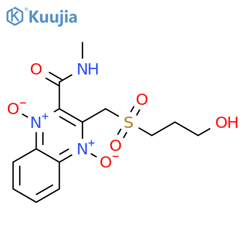 2-Quinoxalinecarboxamide,3-[[(3-hydroxypropyl)sulfonyl]methyl]-N-methyl-, 1,4-dioxide structure