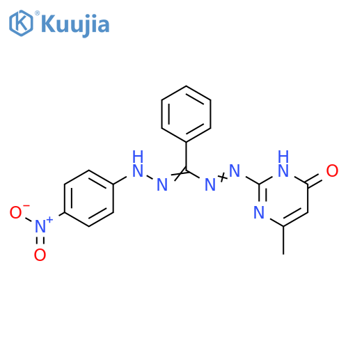 4(1H)-Pyrimidinone,6-methyl-2-[[[(4-nitrophenyl)hydrazono]phenylmethyl]azo]- structure