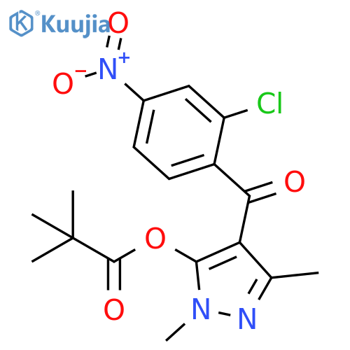 Propanoic acid, 2,2-dimethyl-, 4-(2-chloro-4-nitrobenzoyl)-1,3-dimethyl-1H-pyrazol-5-yl ester structure