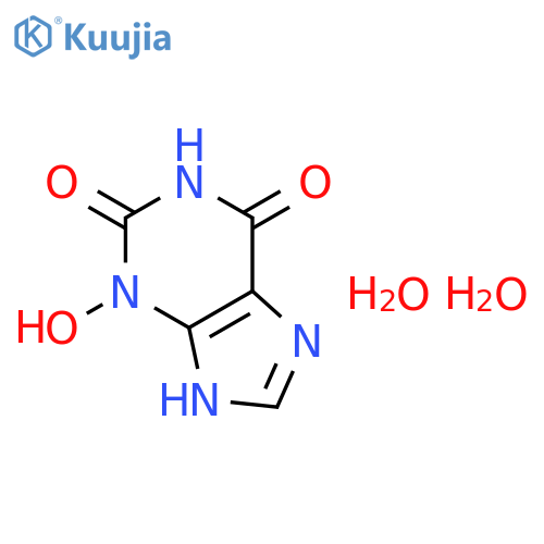 3-Hydroxy-3,7-dihydro-1H-purine-2,6-dione--water (1/2) structure