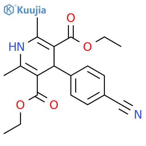 3,5-Pyridinedicarboxylic acid,4-(4-cyanophenyl)-1,4-dihydro-2,6-dimethyl-, diethyl ester structure