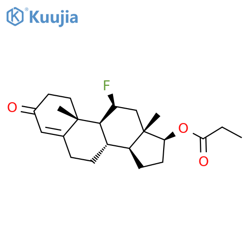 Androst-4-en-3-one, 11-fluoro-17-(1-oxopropoxy)-, (11b,17b)- structure