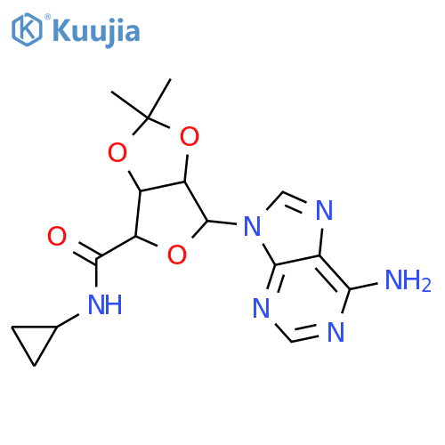 β-D-Ribofuranuronamide, 1-(6-amino-9H-purin-9-yl)-N-cyclopropyl-1-deoxy-2,3-O-(1-methylethylidene)- structure