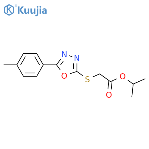propan-2-yl {[5-(4-methylphenyl)-1,3,4-oxadiazol-2-yl]sulfanyl}acetate structure