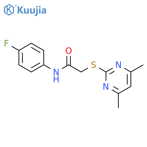 2-[(4,6-dimethylpyrimidin-2-yl)sulfanyl]-N-(4-fluorophenyl)acetamide structure