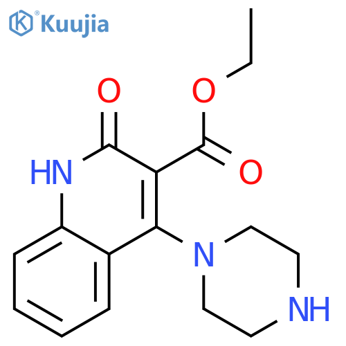 ethyl 2-oxo-4-(piperazin-1-yl)-1,2-dihydroquinoline-3-carboxylate structure