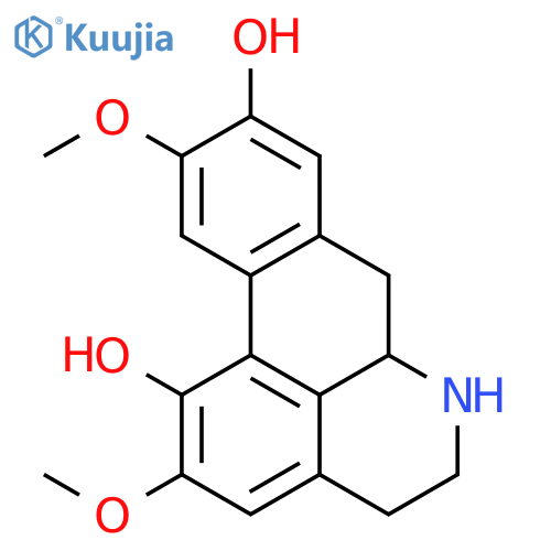 (+)-5,6,6a,7-Tetrahydro-1,9-dihydroxy-2,10-dimethoxy-4H-dibenzo(de,g)quinoline structure