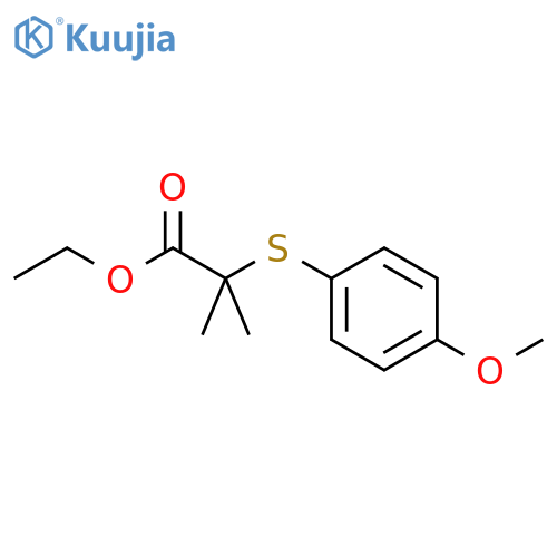 Propanoic acid, 2-[(4-methoxyphenyl)thio]-2-methyl-, ethyl ester structure