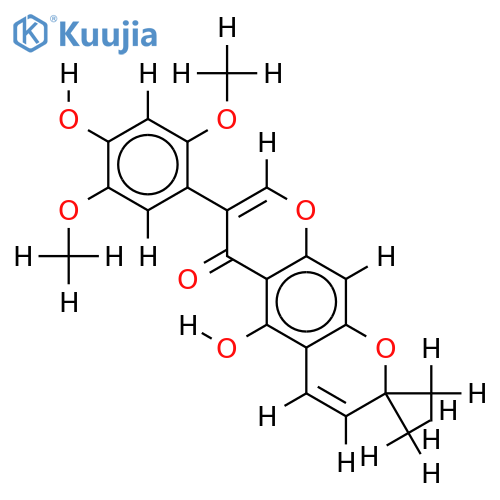 4',5-dihydroxy-2',5'-dimethoxy-2",2"-dimethylpyranoisoflavone structure