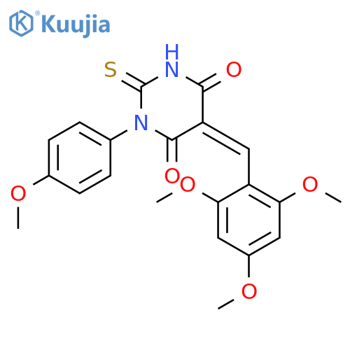 (5Z)-1-(4-methoxyphenyl)-2-thioxo-5-(2,4,6-trimethoxybenzylidene)dihydropyrimidine-4,6(1H,5H)-dione structure