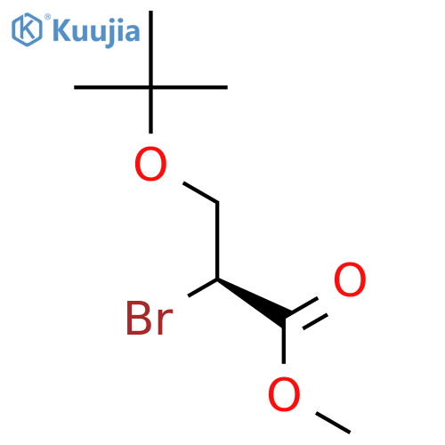 Propanoic acid, 2-bromo-3-(1,1-dimethylethoxy)-, methyl ester, (2S)- structure
