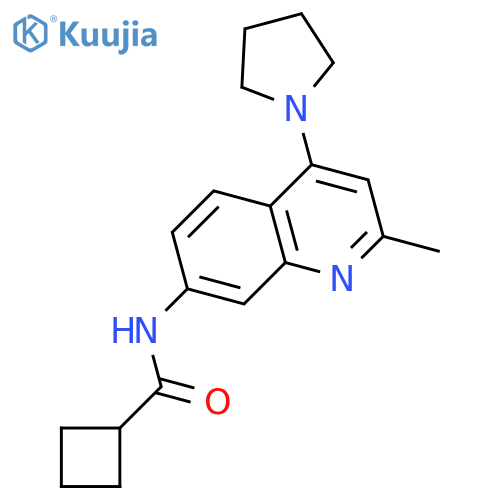 Cyclobutanecarboxamide, N-[2-methyl-4-(1-pyrrolidinyl)-7-quinolinyl]- structure