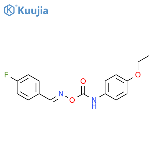 BENZALDEHYDE, 4-FLUORO-, O-[[(4-PROPOXYPHENYL)AMINO]CARBONYL]OXIME structure