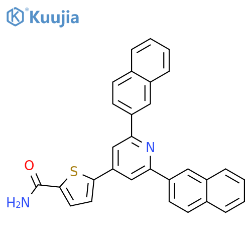 2-Thiophenecarboxamide, 5-(2,6-di-2-naphthalenyl-4-pyridinyl)- structure