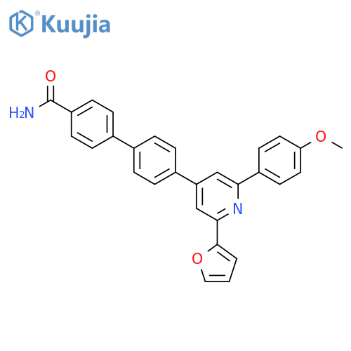 [1,1'-Biphenyl]-4-carboxamide,4'-[2-(2-furanyl)-6-(4-methoxyphenyl)-4-pyridinyl]- structure