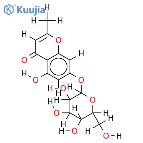 2-methyl-5,7-dihydroxychromone 7-O-beta-D-glucopyranoside structure