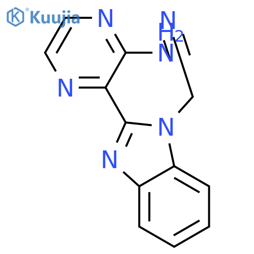 1H-Benzimidazole-1-acetonitrile, 2-(3-aminopyrazinyl)- structure