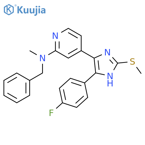 2-Pyridinamine,4-[5-(4-fluorophenyl)-2-(methylthio)-1H-imidazol-4-yl]-N-methyl-N-(phenylmethyl)- structure