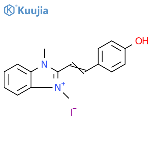 1H-Benzimidazolium, 2-[2-(4-hydroxyphenyl)ethenyl]-1,3-dimethyl-,iodide structure