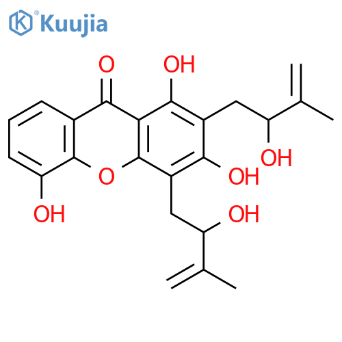 9H-Xanthen-9-one,1,3,5-trihydroxy-2,4-bis(2-hydroxy-3-methyl-3-butenyl)- structure