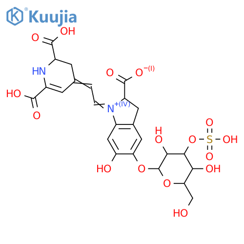 2,6-Pyridinedicarboxylic acid, 4-[2-[(2S)-2-carboxy-2,3-dihydro-6-hydroxy-5-[(3-O-sulfo-β-D-glucopyranosyl)oxy]-1H-indol-1-yl]ethenyl]-2,3-dihydro-, (2S)- (9CI) structure