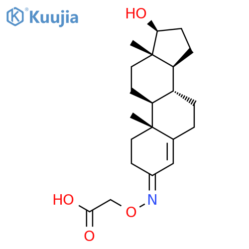 Acetic acid, [[[(3E,17b)-17-hydroxyandrost-4-en-3-ylidene]amino]oxy]- structure