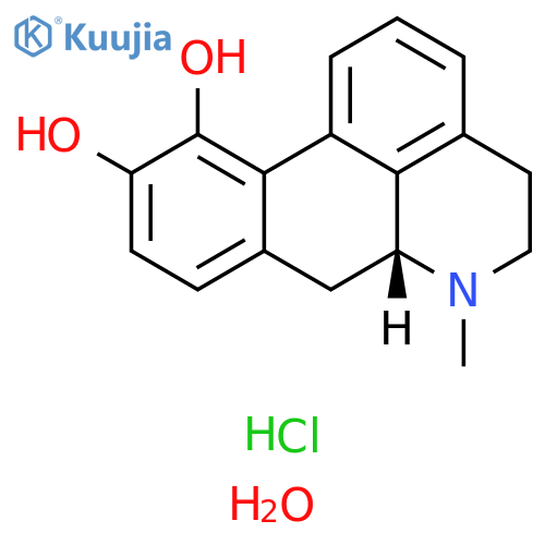 4H-Dibenzo[de,g]quinoline-10,11-diol, 5,6,6a,7-tetrahydro-6-methyl-, hydrochloride, hydrate (1:1:), (6aR)- structure