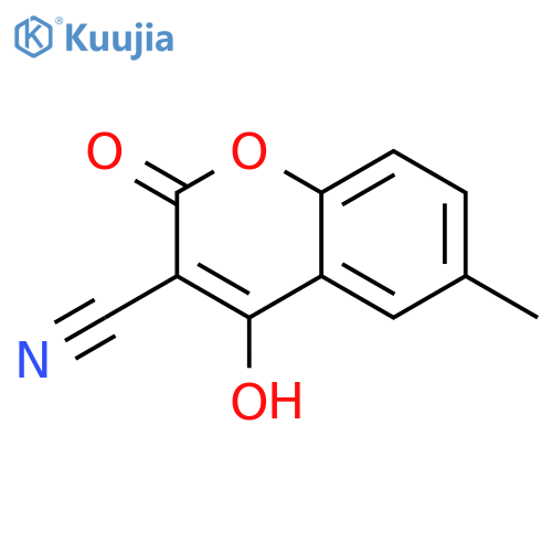 2H-1-Benzopyran-3-carbonitrile, 4-hydroxy-6-methyl-2-oxo- structure