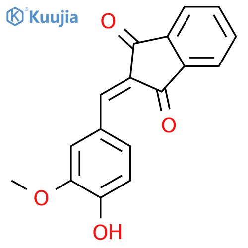 2-(4-Hydroxy-3-methoxybenzylidene)-1H-indene-1,3(2H)-dione structure