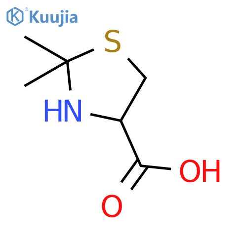 (4R)-2,2-Dimethyl-4-thiazolidinecarboxylic acid structure