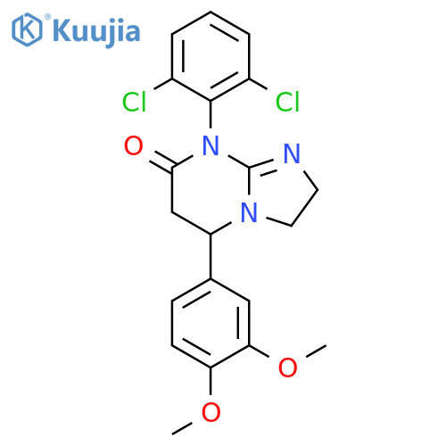Imidazo[1,2-a]pyrimidin-7(3H)-one,8-(2,6-dichlorophenyl)-5-(3,4-dimethoxyphenyl)-2,5,6,8-tetrahydro- structure