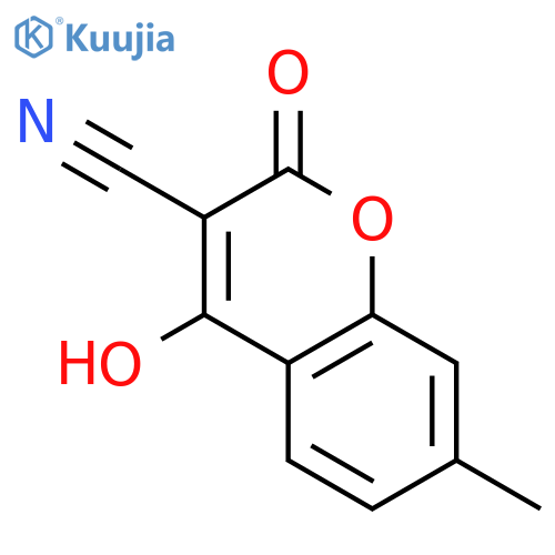 2H-1-Benzopyran-3-carbonitrile, 4-hydroxy-7-methyl-2-oxo- structure