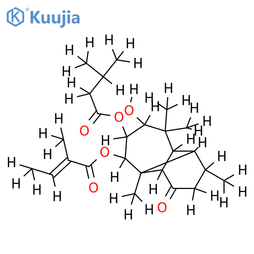 8-Angeloyl,9-(3-mehtylbutanoyl)-(3beta,8alpha,9beta,10b)-8,9,10-Trihydroxy-5-longipinanone structure