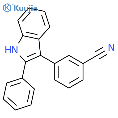 Benzonitrile, 3-(2-phenyl-1H-indol-3-yl)- structure