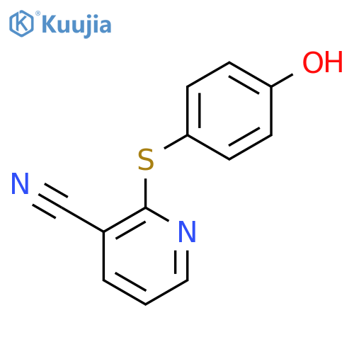3-Pyridinecarbonitrile, 2-[(4-hydroxyphenyl)thio]- structure