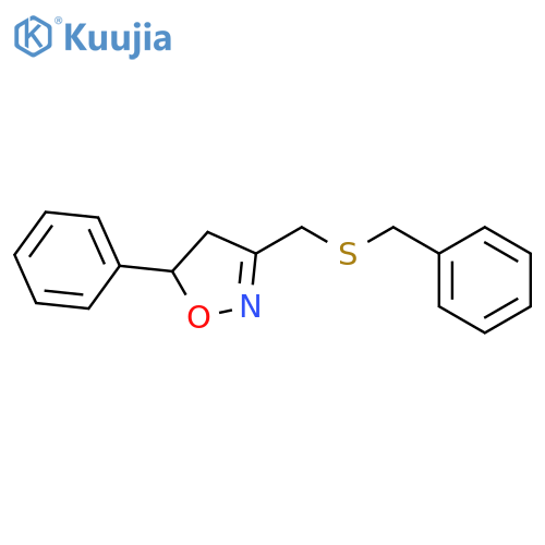 ISOXAZOLE, 4,5-DIHYDRO-5-PHENYL-3-[[(PHENYLMETHYL)THIO]METHYL]- structure