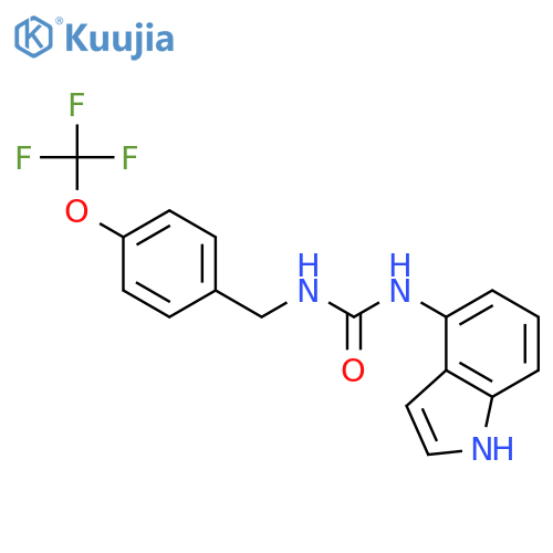 Urea, N-1H-indol-4-yl-N'-[[4-(trifluoromethoxy)phenyl]methyl]- structure