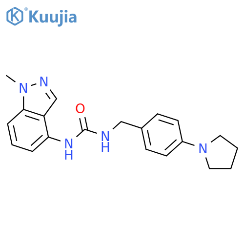 Urea, N-(1-methyl-1H-indazol-4-yl)-N'-[[4-(1-pyrrolidinyl)phenyl]methyl]- structure