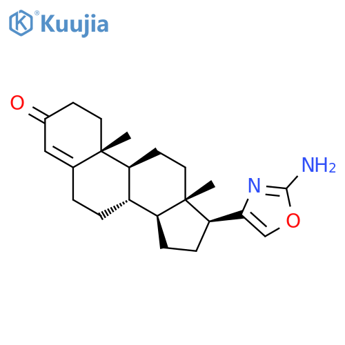 Androst-4-en-3-one, 17-(2-amino-4-oxazolyl)-, (17b)- structure