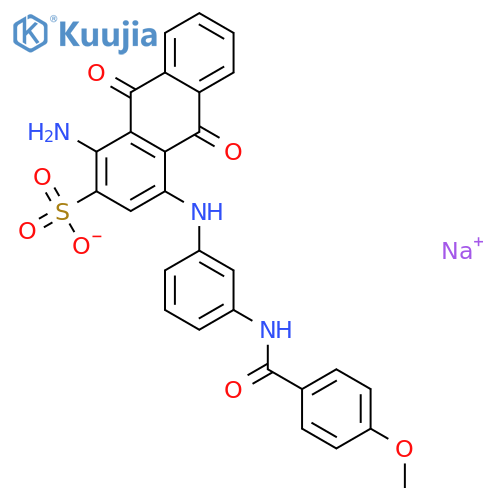 sodium 1-amino-4-[(3-{[(4-methoxyphenyl)carbonyl]amino}phenyl)amino]-9,10-dioxo-9,10-dihydroanthracene-2-sulfonate structure