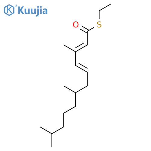 2,4-DODECADIENETHIOIC ACID, 3,7,11-TRIMETHYL-, S-ETHYL ESTER, (E,E)- structure
