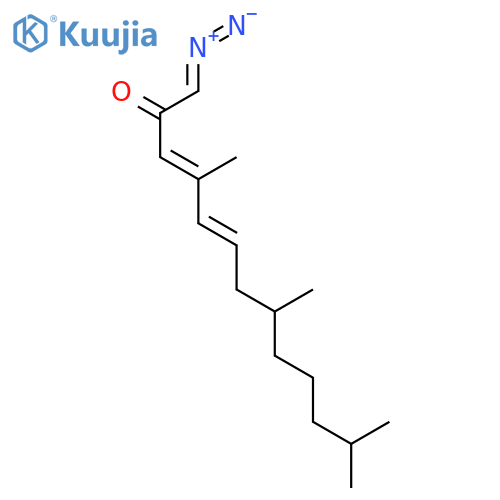 3,5-TRIDECADIEN-2-ONE, 1-DIAZO-4,8,12-TRIMETHYL-, (E,E)- structure