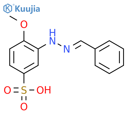 Benzenesulfonic acid, 4-methoxy-3-[(phenylmethylene)hydrazino]- structure