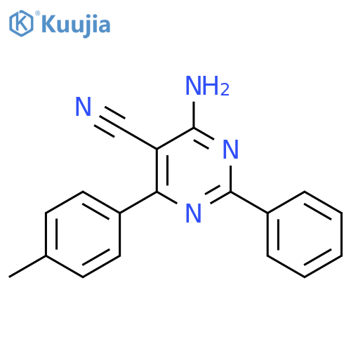 5-Pyrimidinecarbonitrile, 4-amino-6-(4-methylphenyl)-2-phenyl- structure