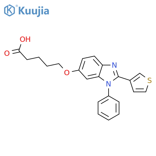 Pentanoic acid, 5-[[1-phenyl-2-(3-thienyl)-1H-benzimidazol-6-yl]oxy]- structure