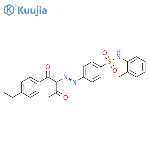 Benzenesulfonamide,4-[[1-(4-ethylbenzoyl)-2-oxopropyl]azo]-N-(2-methylphenyl)- structure