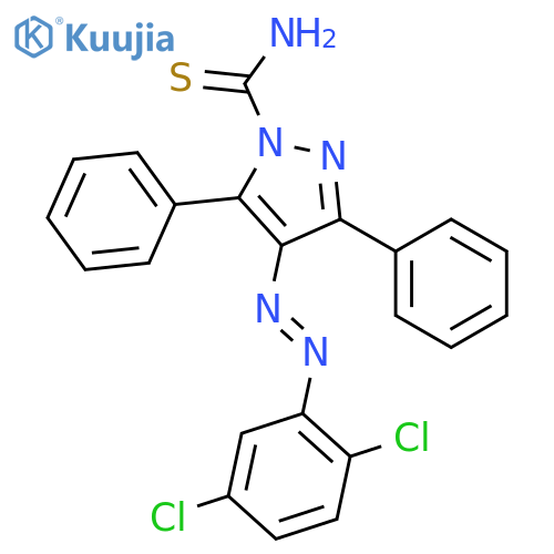 4-[(E)-(2,5-dichlorophenyl)diazenyl]-3,5-diphenyl-1H-pyrazole-1-carbothioamide structure