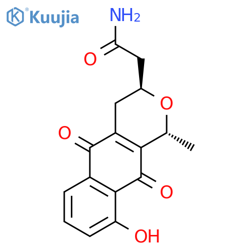1H-Naphtho[2,3-c]pyran-3-acetamide,3,4,5,10-tetrahydro-9-hydroxy-1-methyl-5,10-dioxo-, (1S,3R)- structure