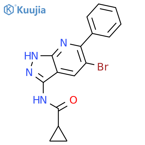 Cyclopropanecarboxamide,N-(5-bromo-6-phenyl-1H-pyrazolo[3,4-b]pyridin-3-yl)- structure